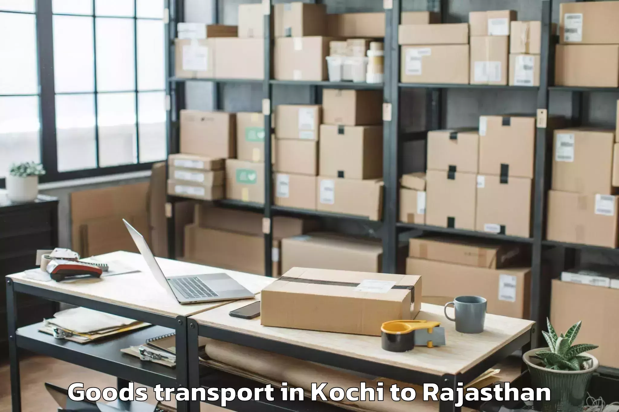 Book Your Kochi to Udaipur Airport Udr Goods Transport Today